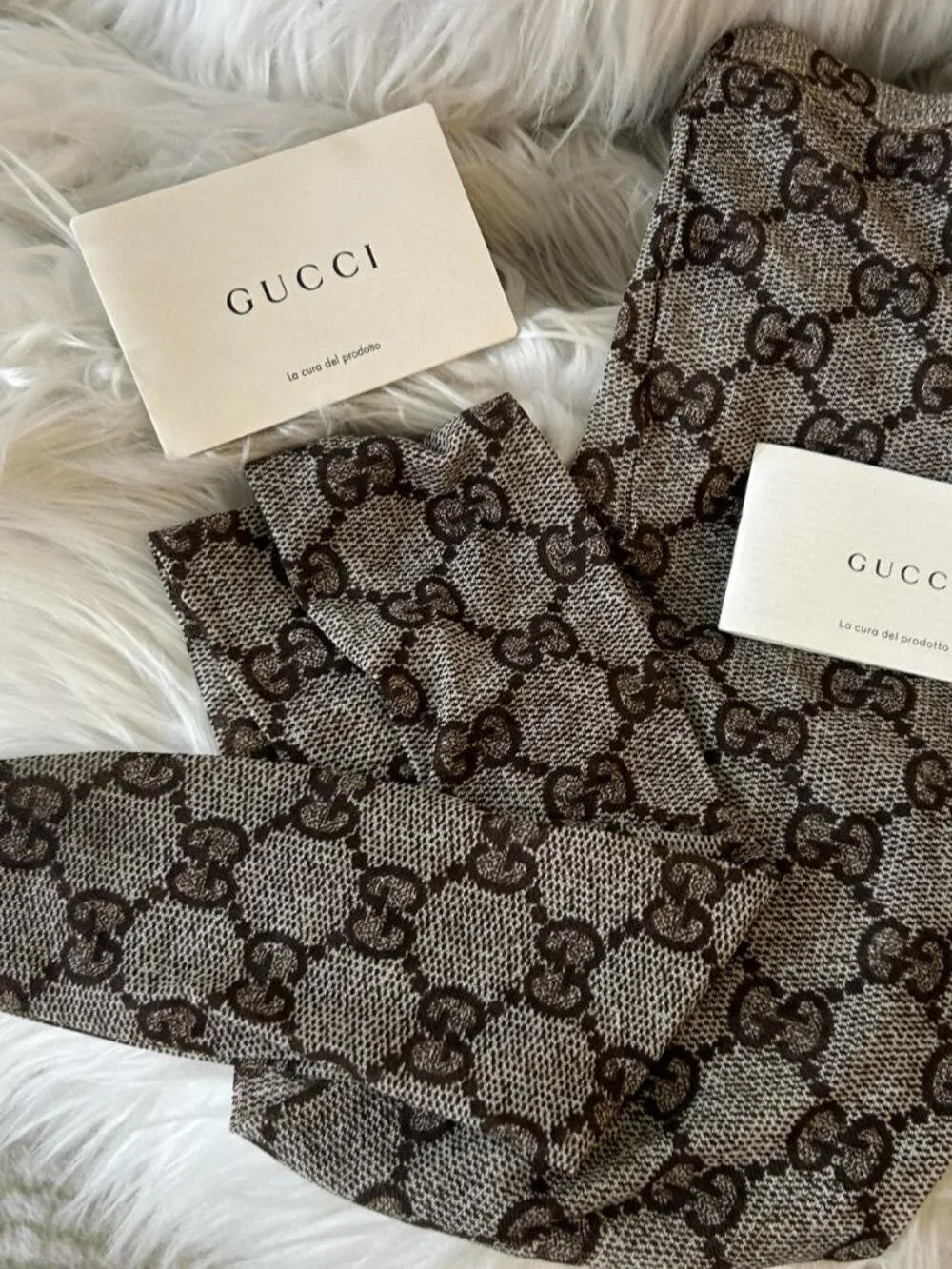 Gucci GG Supreme Monogram Tights, Size S